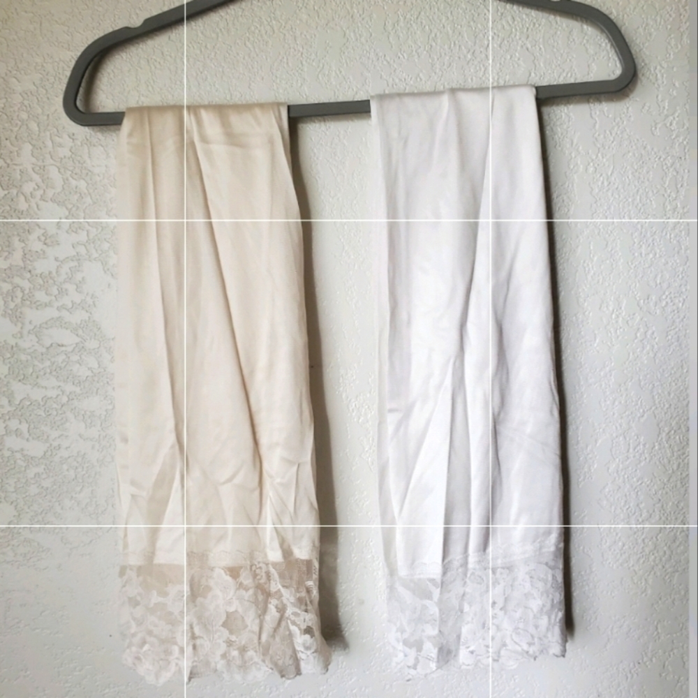 Vintage, Cream and White, Lace Trim,  Skirt/Half Slips